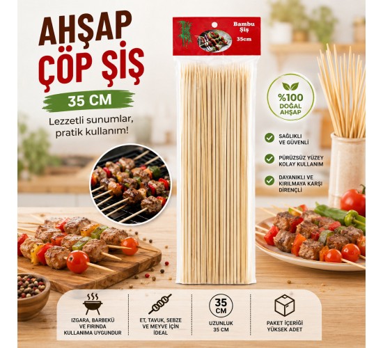 ENFA RA-269 AHŞAP ÇÖP ŞİŞ ( 35CM ) ( 46PCS )*10X20