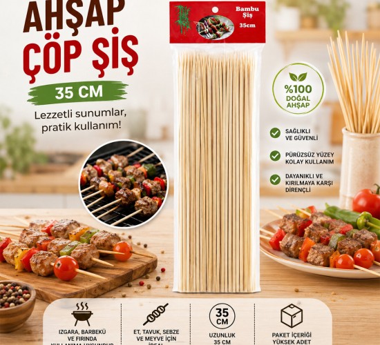 ENFA RA-269 AHŞAP ÇÖP ŞİŞ ( 35CM ) ( 46PCS )*10X20