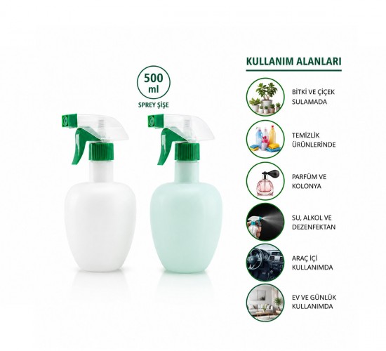 KRT-1136 ELMA SPREY ŞİŞE PLASTİK ( 500ML )*50=K