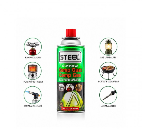 STEEL CK-7153 ( PİKNİK & KAMP ) BÜTAN GAZI ( 220GR & 400ML )*48