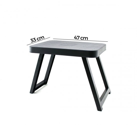 KRT-1137 ( KÜÇÜK= 47X33CM ) KAMP & PİKNİK MASASI ( SİYAH PLASTİK ) ( KATLANABİLİR AYAKLI=38CM )*10=K