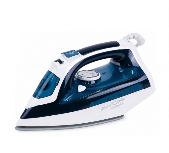 AWOX STEAMPLUS-1716 ( KOYU MAVİ & BEYAZ ) BUHARLI ÜTÜ ( SERAMİK TABAN & 360° HAREKETLİ KABLO & BUHAR AYARLAMA) (2100W)*6