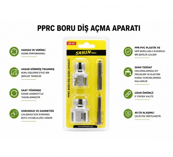 ŞAHİN TOOLS ŞHT-421 ( PPRC ) (BORU DİŞ AÇMA) MATKAP UÇ APARAT*100