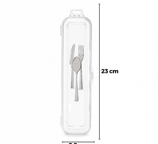 URVE UR-3575 ( ŞEFFAF PLASTİK ) ÇOK AMAÇLI ORGANİZER ( KAPAKLI KUTU ) (23X5.5CM) ÇATAL BIÇAK KUTUSU*24=K