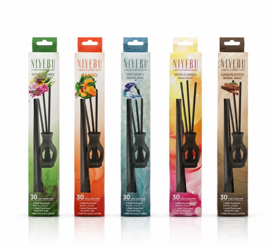 NİYEBU ( 3PCS ) ESANSİYEL KOKU ÇUBUK ( BOTANİC - SANDAL - DENİZ ESİNTİ - MANGO - BUBLE GUM )*60X1