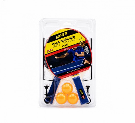 ŞAHİN TOOLS ŞHT-361 ( MASA TENİSİ ) ( FİLELİ ) PİNPON  RAKET SETİ ( 2PCS RAKET & 3PCS TOP & 1PCS FİLE - AYAK )*50