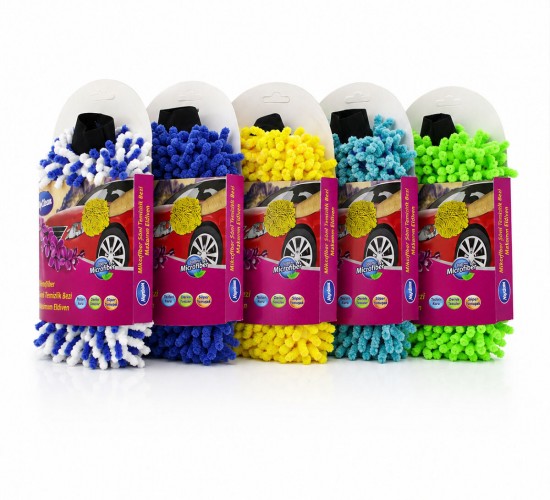 MYCLEAN-238338 MY-19 MİKROFİBER ŞONİL TEMİZLİK BEZİ & MAKARNA & OTO YIKAMA ELDİVENİ*80
