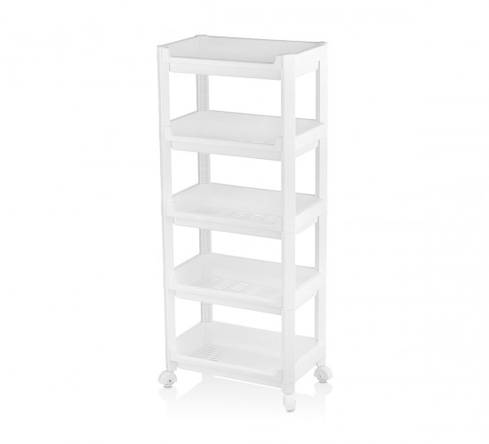 URVE UR-3600 RAFTY GENİŞ ( 5 KATLI ) ( TEKERLEKLİ ) SEPET ORGANİZER DÜZENLEYİCİ  ( RAF ÜNİTESİ ) ( 355X220X850MM )*8