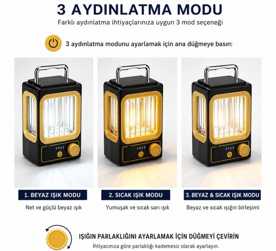 HASUBA HS-234 ( SOLAR & GÜNEŞ ENERJİLİ ) ( USB ŞARJLI ) NOSTALJİ SOLAR LAMBA ( 1500mAh )*80
