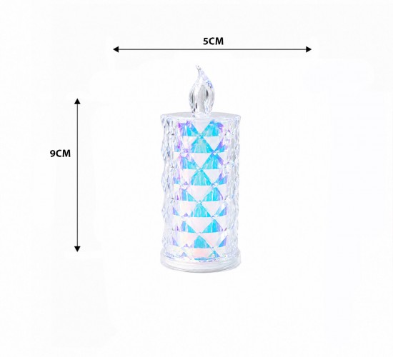 LED CANDLE KAMP YAKUT-13635 ( KÜÇÜK BOY= ÇAP:5CM & Y: 9CM ) ( PİLLİ ) LED MUM ( MİKA KRİSTAL PLASTİK )*12X40