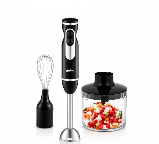SİNBO SHB-7529 ( 2HIZ AYAR & PASLANMAZ ÇELİK BIÇAK ) EL MULTİ BLENDER SETİ ( 700ML HAZNELİ )*4
