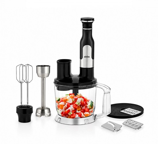 SİNBO SHB-7534 ( 2HIZ AYAR & PASLANMAZ ÇELİK BIÇAK ) EL MULTİ BLENDER SETİ ( 2 LT HAZNELİ )*4