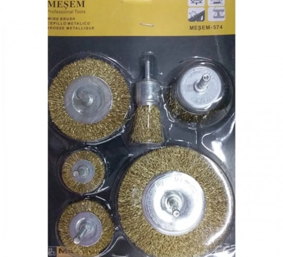 MEŞEM ÇELİK TEL FIRÇA SETİ 25,38,50,75,100 MM 574