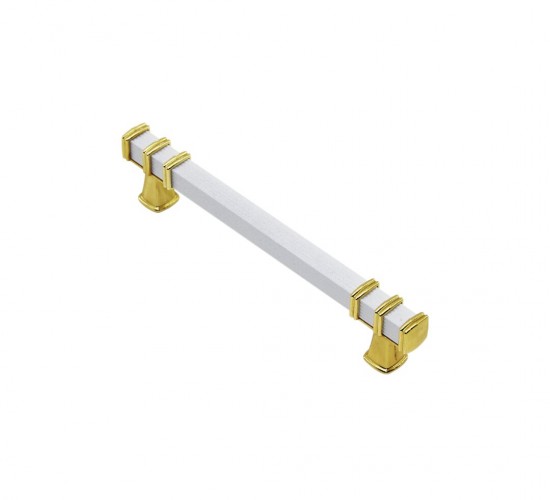 İBİCO-966 ( 12.8CM ) ( YÜZÜK ALTIN & KULP BEYAZ ) ( KARE ) ÇEKMECE KULP*10X5