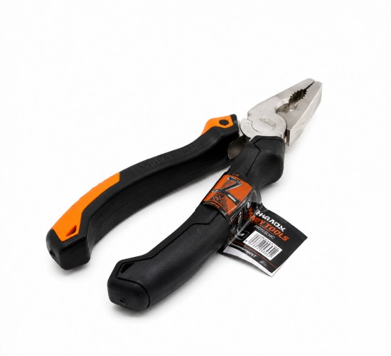 BISSO BBA-00107 ( 7'' ) ( PENSE ) ( TURUNCU & SİYAH ) SAPLI ( Cr-V ) ( 180MM )*6X20