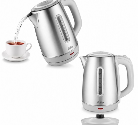 SİNBO SK-8031 ( İNOKS ) ( ÇELİK ) KETTLE SU ISITICISI (KABLOSUZ KULLANIM) ( 1.8LT ) (360° DÖNEBİLME) (OTOMATİK KAPANMA)*4