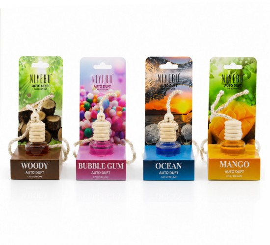 NİYEBU OTO & ARAÇ KOKUSU ( CAM ŞİŞE ) ( İPLİ AHŞAP KAPAK ) ( 8ML )*24X1