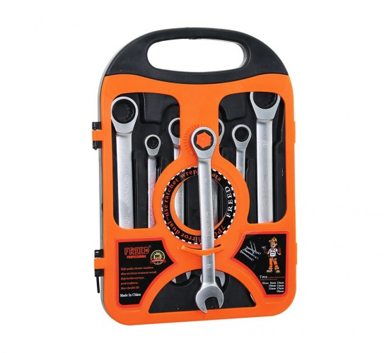 FREED YEİT PROFFESSIONAL ( 7PCS ) ( CIRCIR KOMBİNE AÇIK ANAHTAR ) SETİ ( 8-10-12-13-14-17-19MM ) ( PLASTİK TAŞIMA ÇANTA STAND )*34