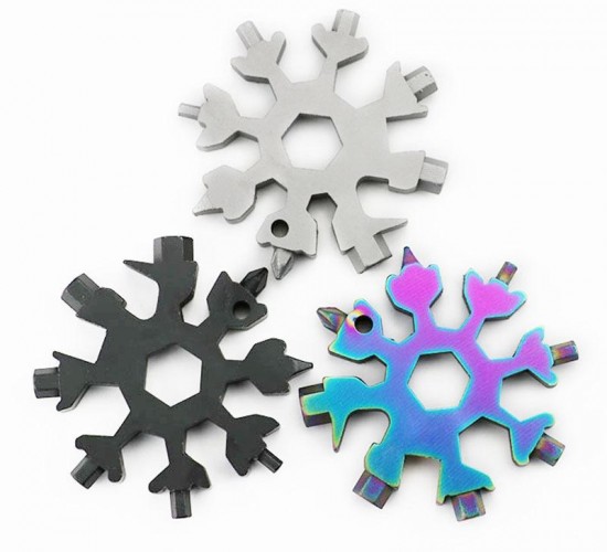 EMG SNOW EDC TOOL HRD-143 ( 8-BAŞLI & 19-FONKSİYONLU ) ( ALYAN SETİ ANAHTARLIK )( KAR TANESİ MODELİ YUVARLAK )*10X36