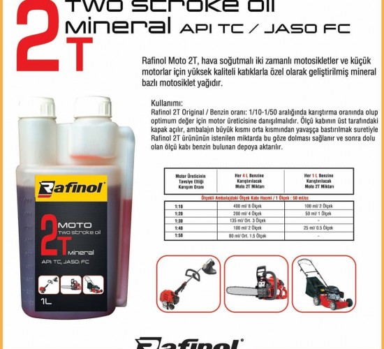 RAFİNOL YAĞ İKİ ZAMANLI MOTOR ÖLÇEKLİ 1 LİTRE