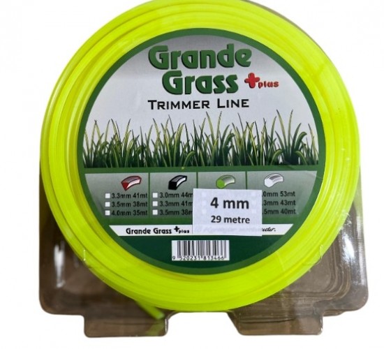 GRANDE GRASS MİSİNA 4.0MM*29 METRE 6 KÖŞE YEŞİL