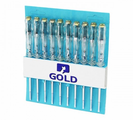 GOLD ( DÜZ ) KONTROL KALEMİ KLEMENS ÇELİK UÇLU*10X