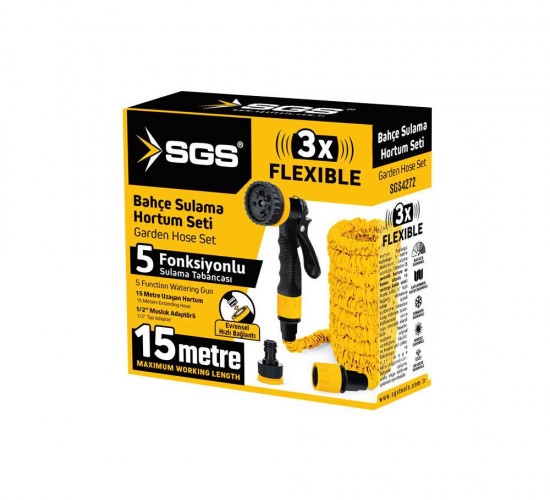 SGS 7 FONKSİYONLU BAHÇE SULAMA HORTUM SETİ (5-15 METRE ) SGS4272