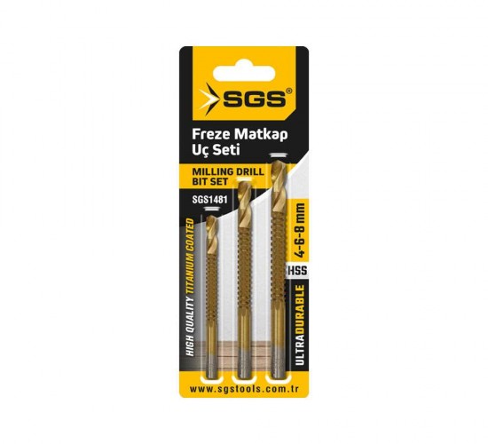 SGS FREZE MATKAP UÇ SETİ 4-6-8 MM SGS1481