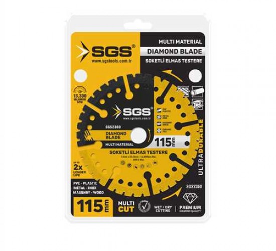 SGS ÇOK AMAÇLI MULTI-MATERIAL ELMAS KESME DİSKİ 115 MM SGS2360