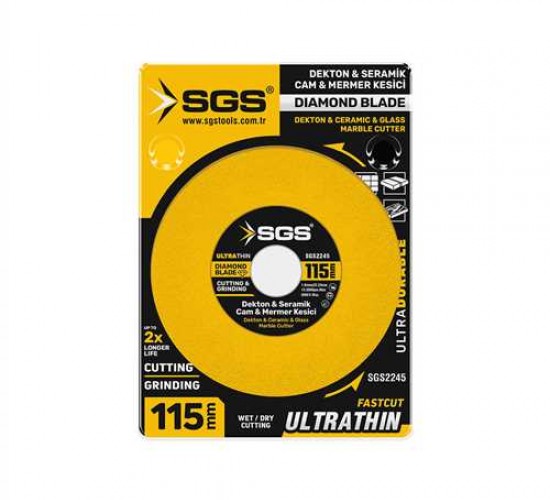 SGS CAM-DEKTON-SERAMİK-MERMER HASSAS ELMAS KESİCİ 115 MM SGS2245