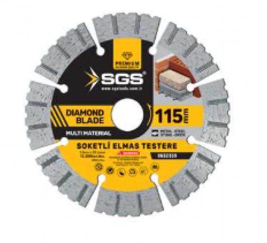 SGS SOKETLİ ELMAS TESTERE MULTI-MATERIAL 115mm SGS2335