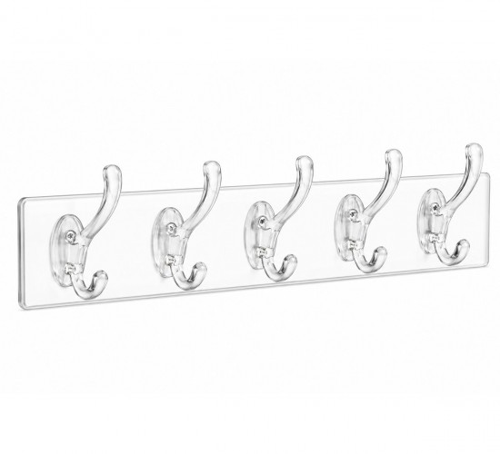 BAYSA-136 ( 5 KOLLU=6.2CM ) MİKA KRİSTAL PLASTİK ( ŞEFFAF ASKI ) ( ŞEFFAF PVC YAPIŞKANLI MONTAJ ) ( 6.4X29.3CM )*30X10