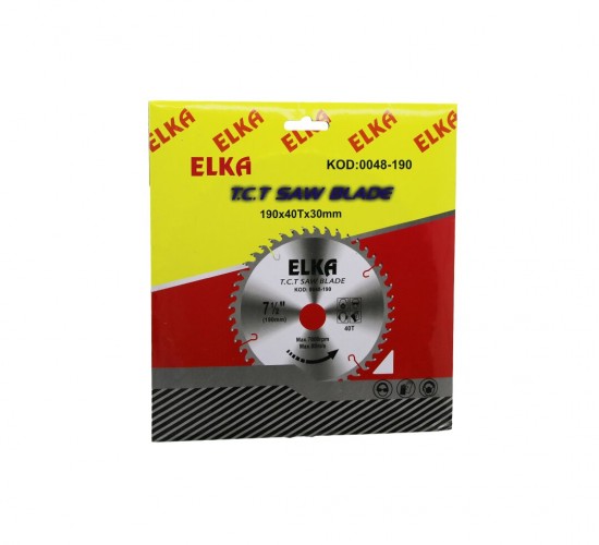 ELKA T.C.T SAW BLADE KOD-0048-190 ( 190X40TX30MM ) ( AĞAÇ ) SUNTA KESİCİ DİSK*120