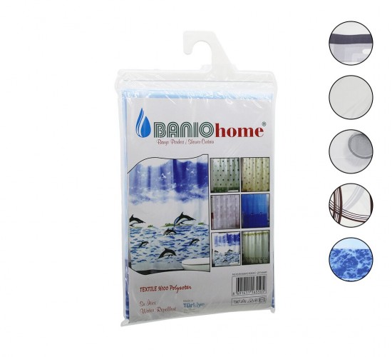 BANIO LÜX POLYESTER ( ÇİFT KANAT ) SU İTİCİ BANYO PERDESİ 90X200CM*35