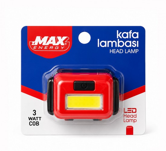 ZMAX ENERGY MAX-3146 ( PİLLİ ) ( 3W COB LED ) KAFA LAMBASI FENER ( 3-KADEME IŞIK AYARI- FLAŞÖR) ( 4.5V ) ( 120LÜMEN)*12X30