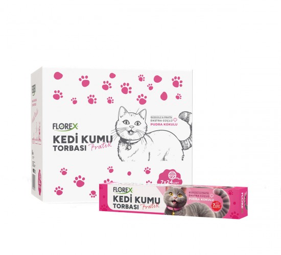 FLOREX L-2001 ( KEDİ & EVCİL HAYVAN ) KUMU TORBASI PRATİK ( 7PCS ) ( PUDRA KOKULU ) (BÜZGÜLÜ & EXTRA GÜÇLÜ) (82X50CM) ( PET SHOP )*20=K