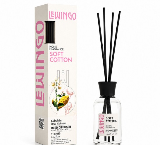 LEWİNGO ( 110ML ) ( SOFT COTTON ) BAMBU ORTAM KOKUSU ( CAM ŞİŞE )*24=K