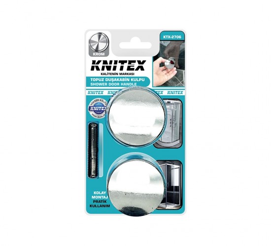 KINETEX KTX-2706 ( 2Lİ ) ( KROM KAPLAMA ABS PLASTİK ) ( TOPUZ ) DUŞAKABİN KULPU ( 4-5-6-8-10MM CAM DUŞ KABİNLER İÇİN ) ( MONTAJ DELİK ÇAPI: 10MM)*50