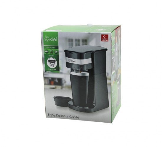 KİWİ KCM-7505T (FİLTRE) KAHVE MAKİNESİ (ELEKTRİKLİ) (700W) (400ML=PORTATiF ÇELİK BARDAK=2-SAAT SICAK TUT) (YIKANIR FİLTRE)*8