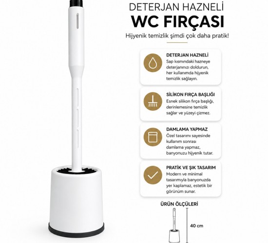 ACERO HOME-2116 ( DETERJAN HAZNELİ ) KLOZET WC FIRÇA SETİ ( SİLİKON )*12=K