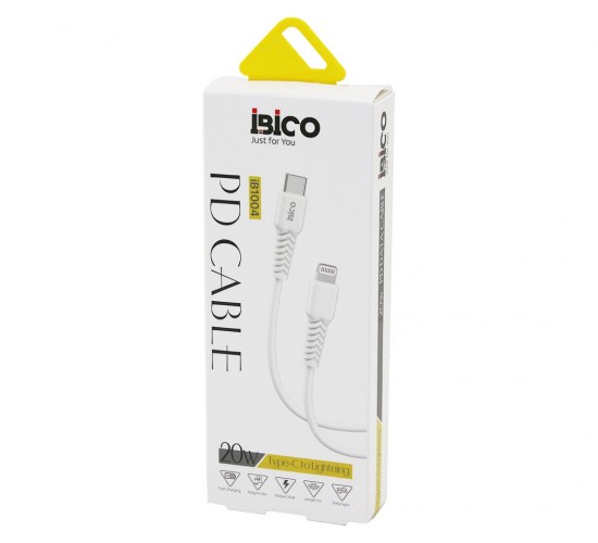 İBİCO İB-1004 ( TYPE-C TO=( İPHONE ) ( KABLO ) ( 20W ) ( HIZLI ) TELEFON ŞARJ & DATA KABLOSU=1MT ( 3400mA )*10X1