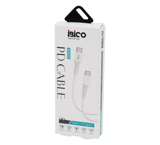 İBİCO İB-1005 ( TYPE-C TO=( TYPE-C ) ( KABLO ) ( HIZLI ) TELEFON ŞARJ & DATA KABLOSU=1MT ( 20W ) ( 3.4A )*10X1
