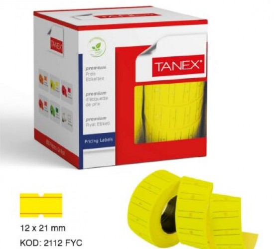 TANEX SARI FİYAT ETİKETİ  12X21MM*24X24