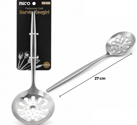 İBİCO İ22-450 ( 27CM ) ( KROM ) ( METAL ) ( SERVİS KEVGİR )*12X10