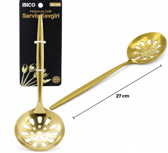İBİCO İ22-451 ( 27CM ) ( ALTIN & GOLD ) ( METAL ) ( SERVİS KEVGİR )*12X10