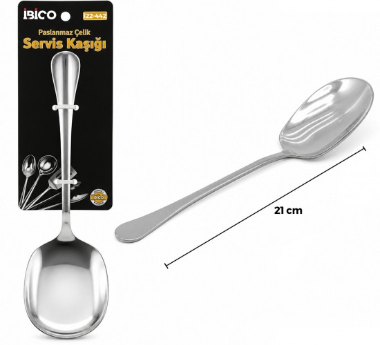 İBİCO İ22-442 ( 21CM ) ( KROM ) ( METAL ) ( SERVİS KAŞIK )*12X10