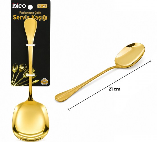 İBİCO İ22-443 ( 21CM ) ( ALTIN & GOLD ) ( METAL ) ( SERVİS KAŞIK )*12X10
