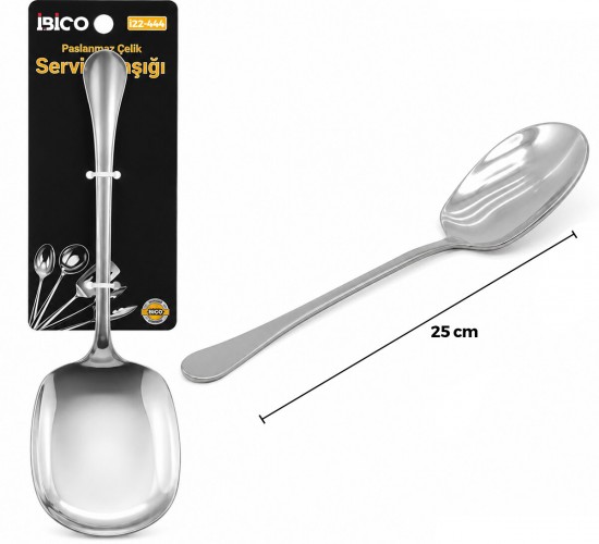İBİCO İ22-444 ( 25CM ) ( KROM ) ( METAL ) ( SERVİS KAŞIK )*12X10