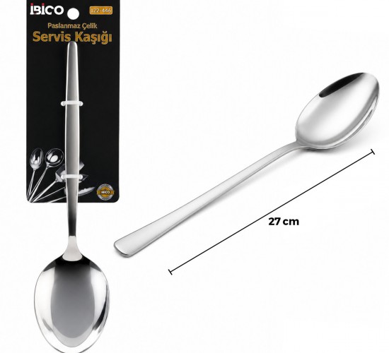 İBİCO İ22-446 ( 27CM ) ( KROM ) ( METAL ) ( SERVİS KAŞIK )*12X10