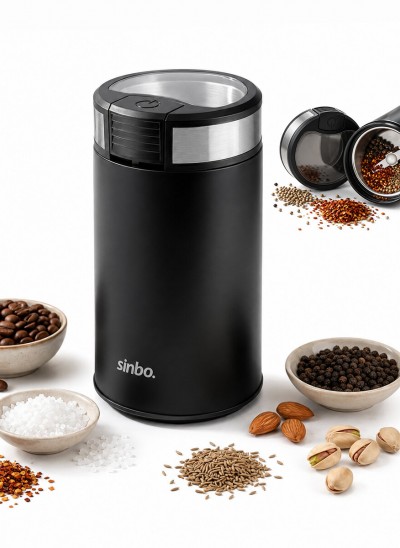 SİNBO SCM-9044 KAHVE & BAHARAT ÖĞÜTÜCÜ MAKİNE ( 2 BIÇAKLI ÇELİK ÖĞÜTME HAZNESİ ) ( 50GR ÖĞÜTME ) ( AC MOTOR=200W )*20